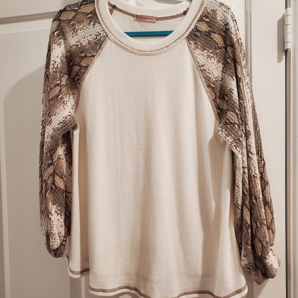 Ces Femme Snakeskin Knit Top